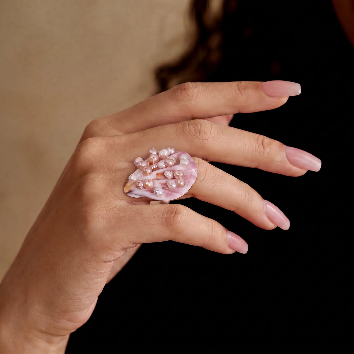 Shell & Freshwater Pearl Ring